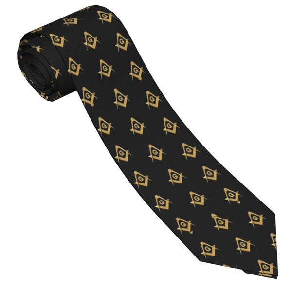 Master Mason Blue Lodge Necktie - Black & Gold