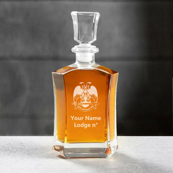 32nd Degree Scottish Rite Decanter - Wings Down 23 oz. Whiskey Glass