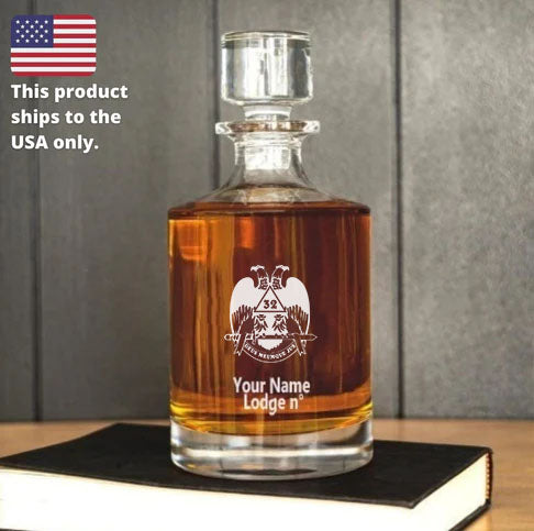 32nd Degree Scottish Rite Decanter - Wings Down 30 oz.