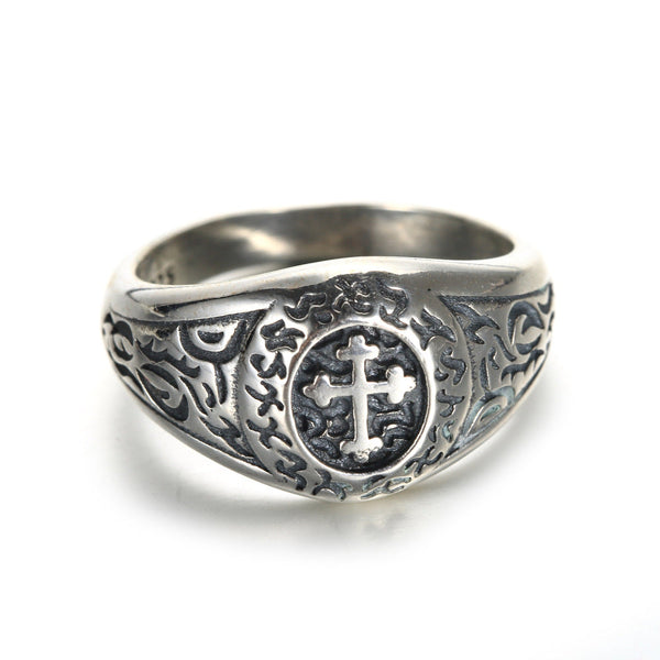 Knights Templar Commandery Ring - Silver With Cross