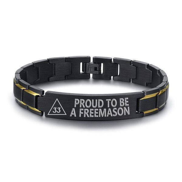 33rd Degree Scottish Rite Bracelet - Stainless Steel - Bricks Masons