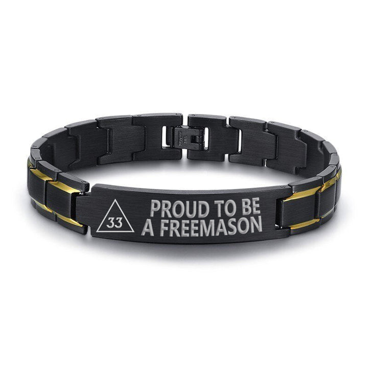 33rd Degree Scottish Rite Bracelet - Stainless Steel - Bricks Masons