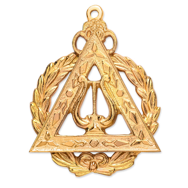 Grand Musician Royal Arch Chapter Officer Collar Jewel - Gold Metal