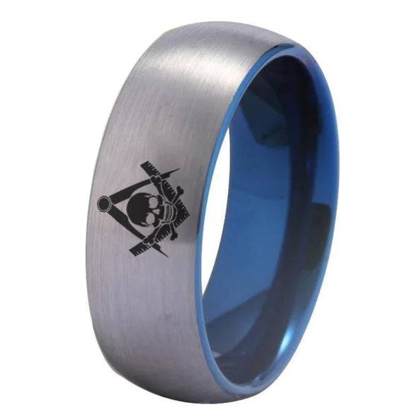 Widows Sons Ring - Silver With Blue Tungsten Personalizable