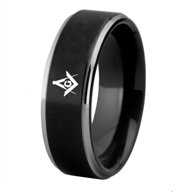 Master Mason Blue Lodge Ring - High Quality Tungsten Personalizable