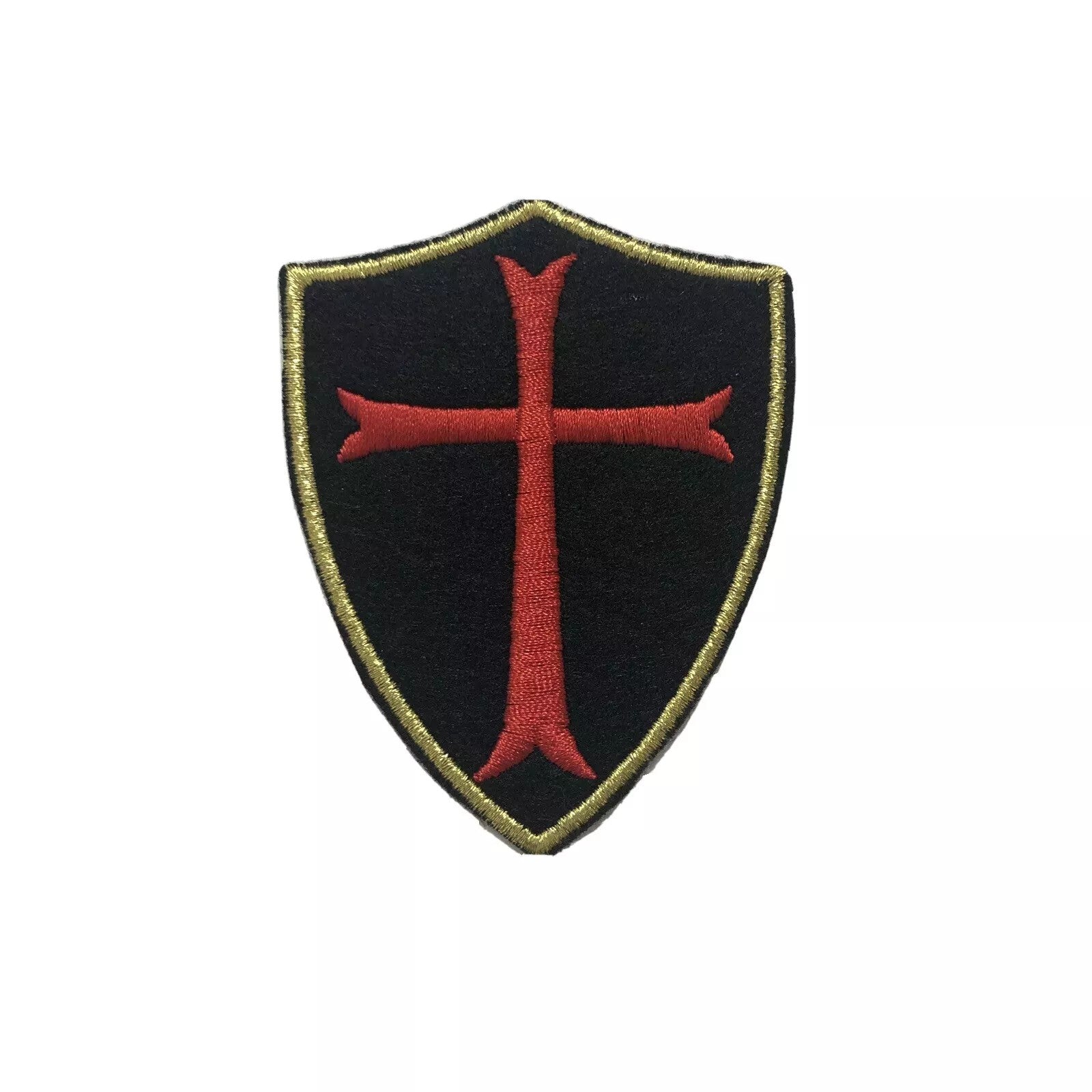 Masonic Knights Templar Cross Shield Gold Trim Patch, Patches & Emblems ...