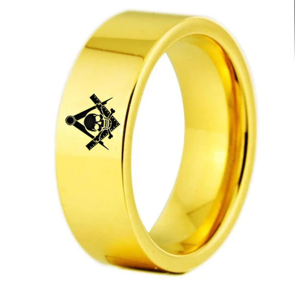 Widows Sons Ring - Gold Color Pipe Cut Tungsten Personalizable