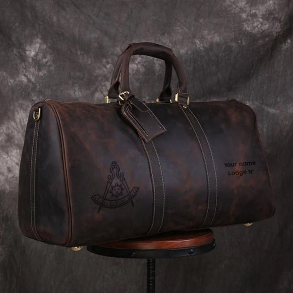 Past Master Blue Lodge California Regulation Travel Bag - Genuine Vintage Leather