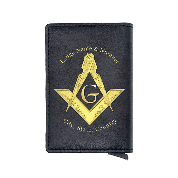 Master Mason Blue Lodge Wallet - Black Color Popup Card
