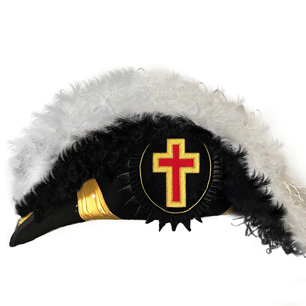 Eminent Commander Knights Templar Commandery Chapeau - Black Underlayer Plumes