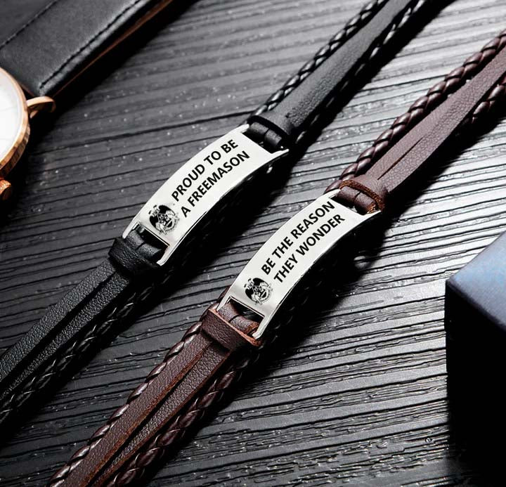 32nd Degree Scottish Rite Bracelet - Wings Down Black & Brown - Bricks Masons