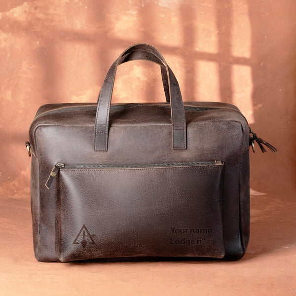 Council Briefcase - Dark Brown Cow Leather