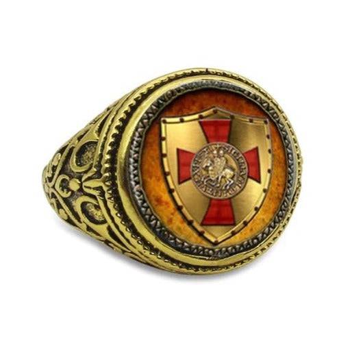 Knights Templar Commandery Ring - Classic Adjustable (Silver/Gold)