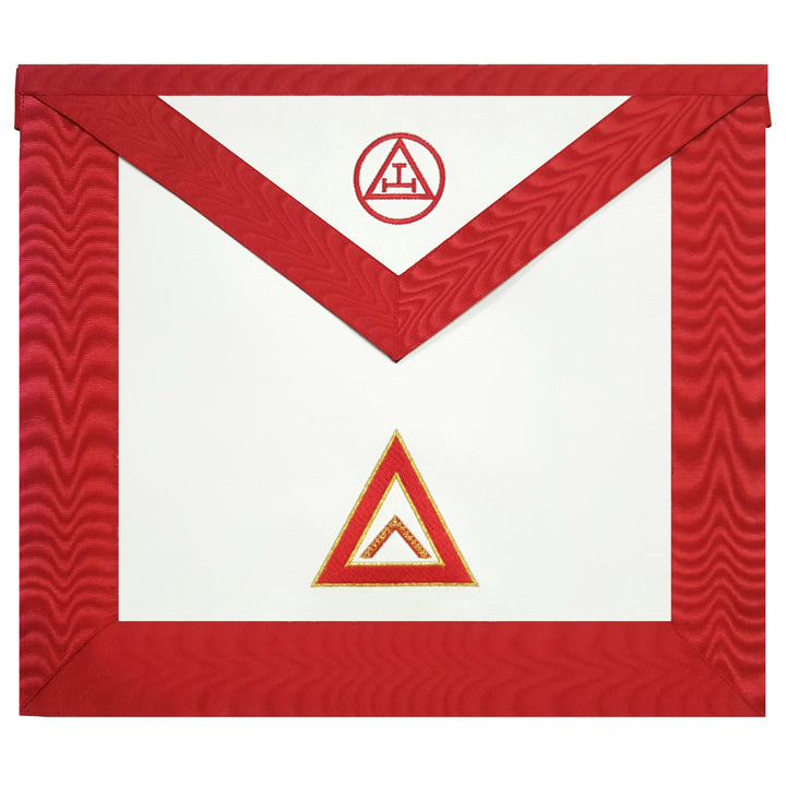 Worshipful Master Chapter Apron - Red Machine Embroidery - Bricks Masons