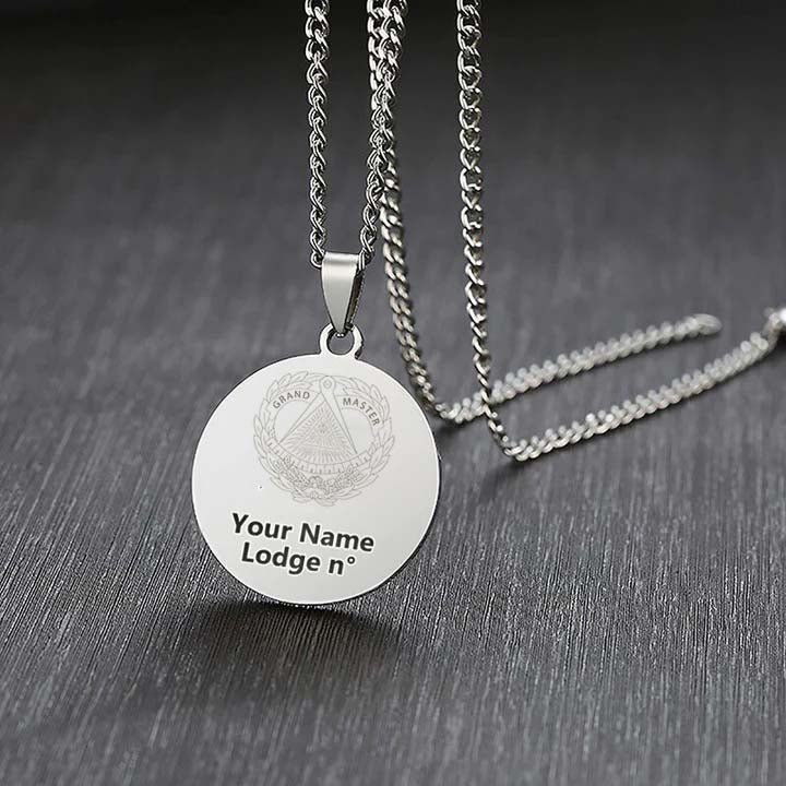 Grand Master Blue Lodge Necklace - Various Stainless Steel Colors - Bricks Masons