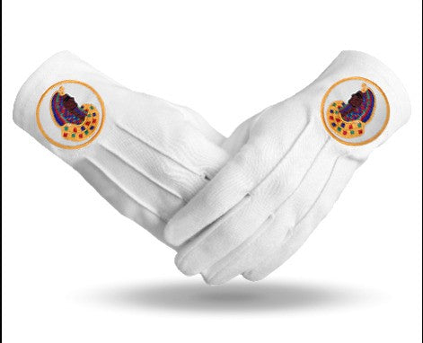 DOI PHA Gloves - White Leather With Round Patch