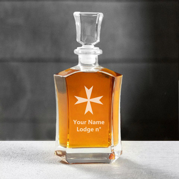 Order of Malta Commandery Decanter - 23 oz. Whiskey Glass