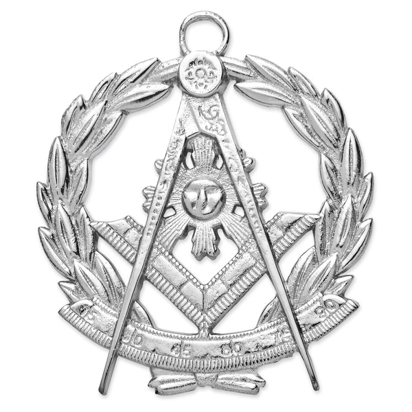 Grand Past Master Blue Lodge California Regulation Collar Jewel - Quadrant & Square With Wreath - Bricks Masons
