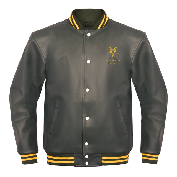 OES Jacket - Leather With Customizable Gold Embroidery
