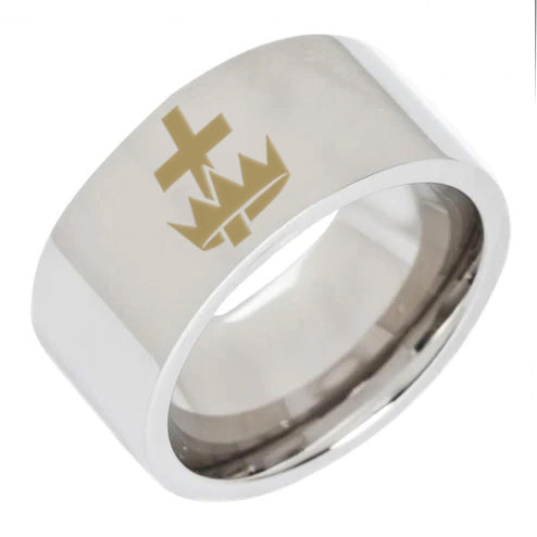 Knights Templar Commandery Ring - 8MM Pipe Silver Tungsten Personalizable