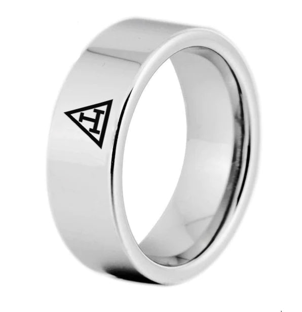 Royal Arch Chapter Ring - Silver Color Pipe Cut Tungsten Personalizable
