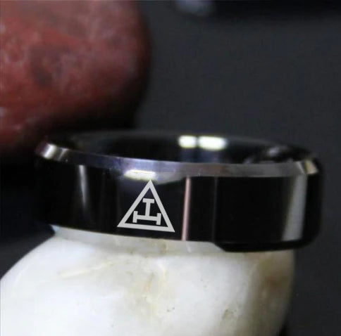 Royal Arch Chapter Ring - Black Tungsten Personalizable