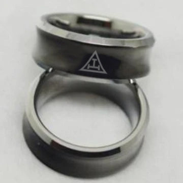 Royal Arch Chapter Ring - Black Concave Tungsten Personalizable