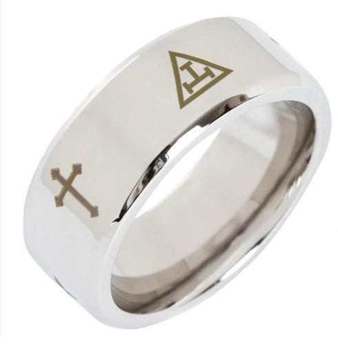 Royal Arch Chapter Ring - Beveled Silver Cross