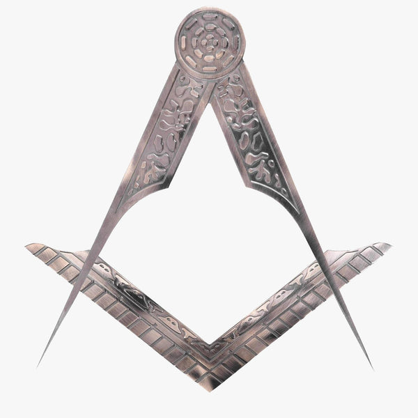 Master Mason Blue Lodge Working Tools Set - Pure Brass 2 Pieces Square & Compass