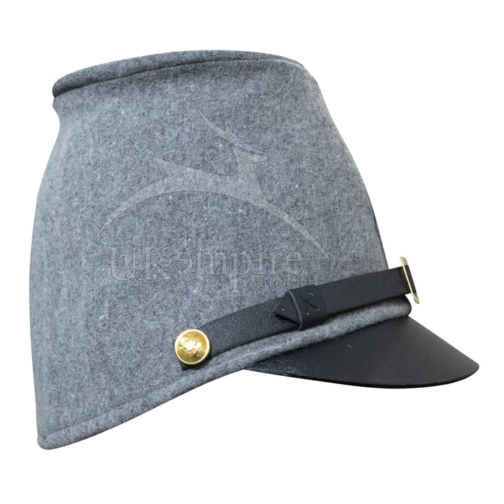 American Civil War Forage Cap (lined), 100% Confederate Grey Wool Cloth | ACW Kepis & Hats