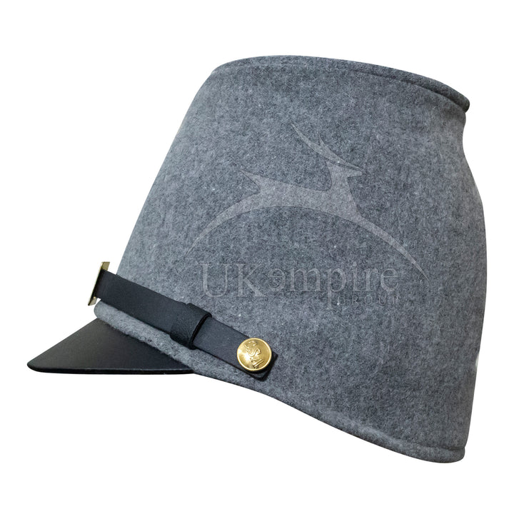 American Civil War Forage Cap (lined), 100% Confederate Grey Wool Cloth | ACW Kepis & Hats