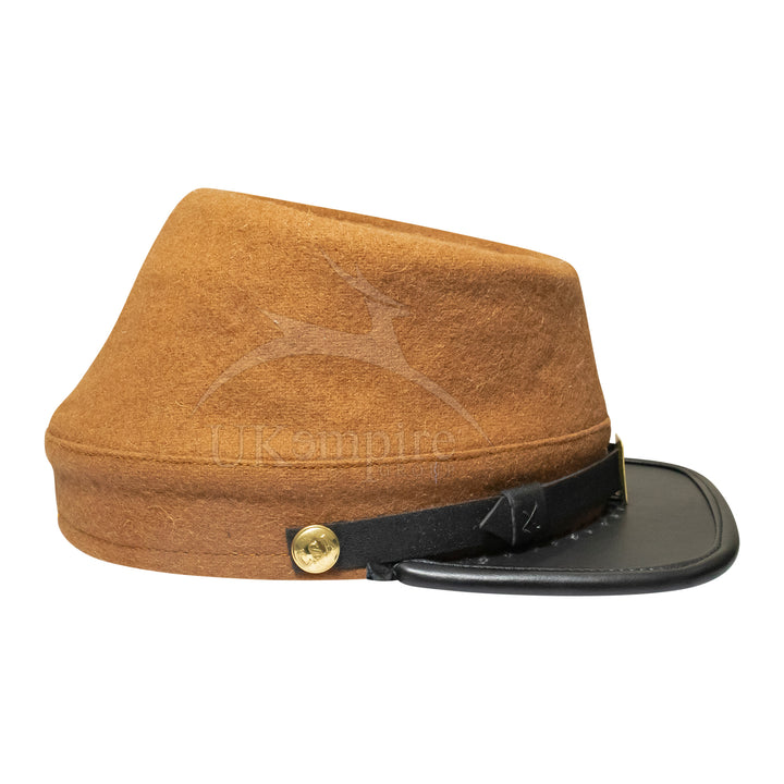 American Civil War Officers Kepi Butternut Brown (lined), 100% Wool Cloth | ACW Era Caps & Hats