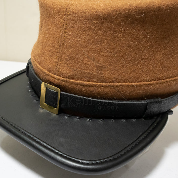 American Civil War Officers Kepi Butternut Brown (lined), 100% Wool Cloth | ACW Era Caps & Hats