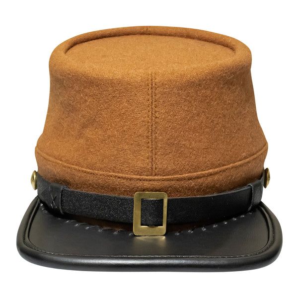American Civil War Officers Kepi Butternut Brown (lined), 100% Wool Cloth | ACW Era Caps & Hats