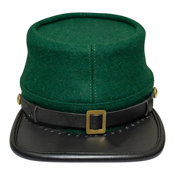 American Civil War Officers Kepi Berdan Green (lined), 100% Wool Cloth | ACW Era Caps & Hats