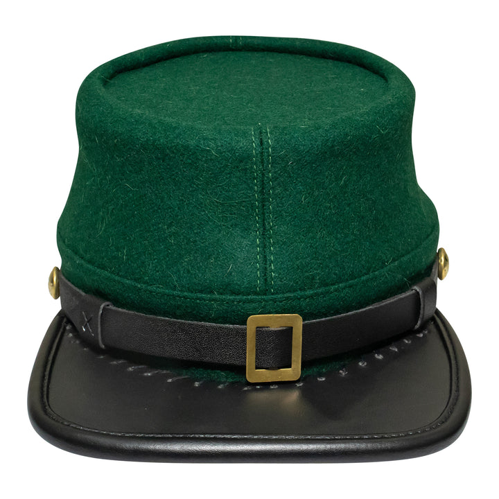 American Civil War Officers Kepi Berdan Green (lined), 100% Wool Cloth | ACW Era Caps & Hats