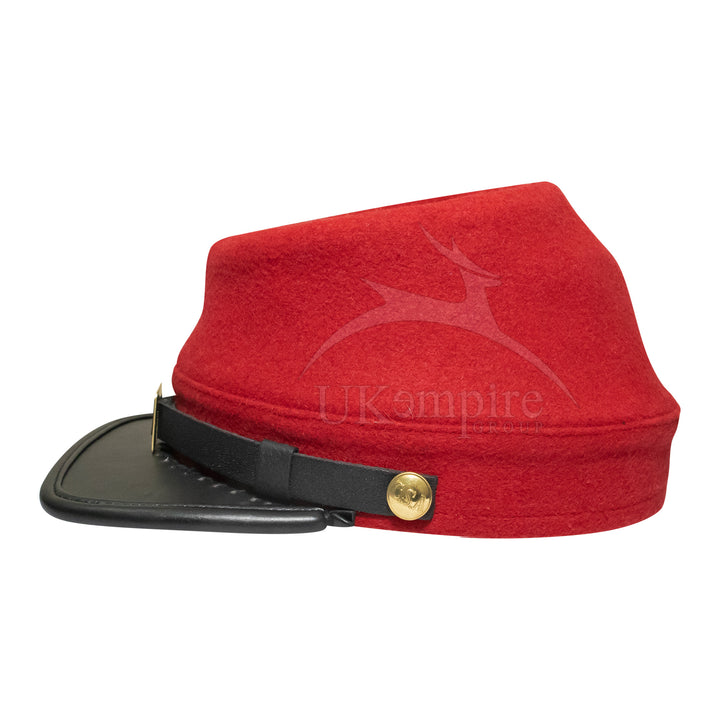 American Civil War Officers Kepi Artillery Red (lined), 100% Wool Cloth | ACW Era Caps & Hats