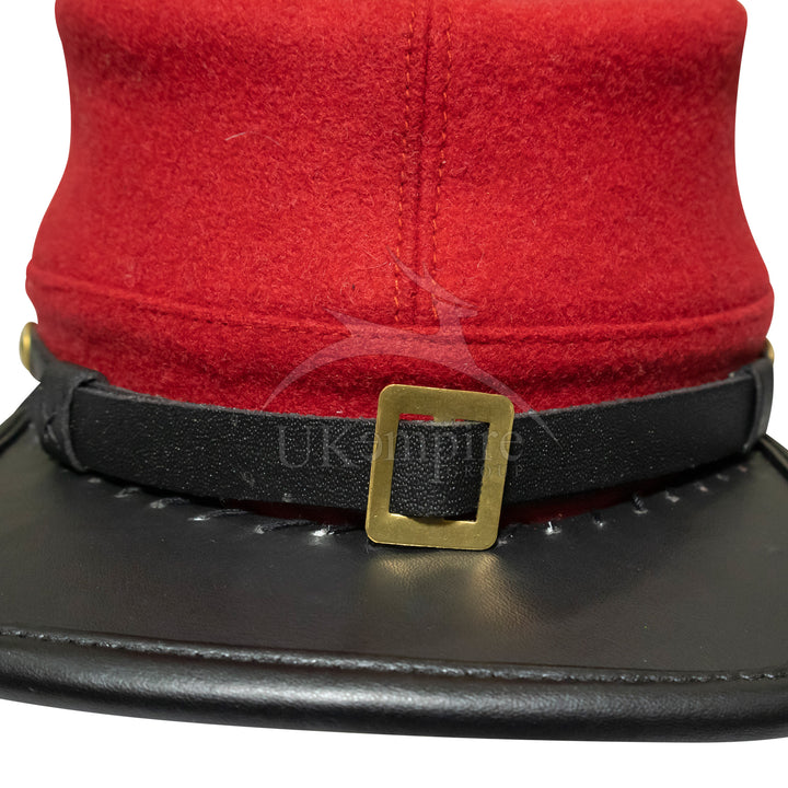 American Civil War Officers Kepi Artillery Red (lined), 100% Wool Cloth | ACW Era Caps & Hats