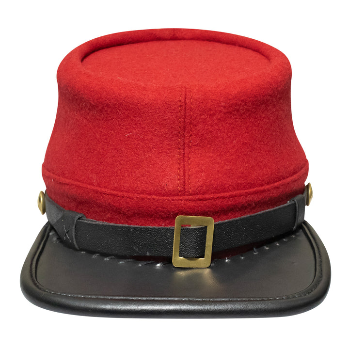 American Civil War Officers Kepi Artillery Red (lined), 100% Wool Cloth | ACW Era Caps & Hats