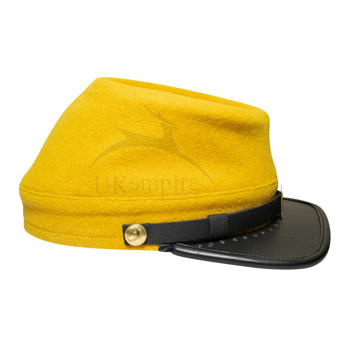 American Civil War Officers Kepi Cavalry Yellow (lined), 100% Wool Cloth | ACW Era Caps & Hats