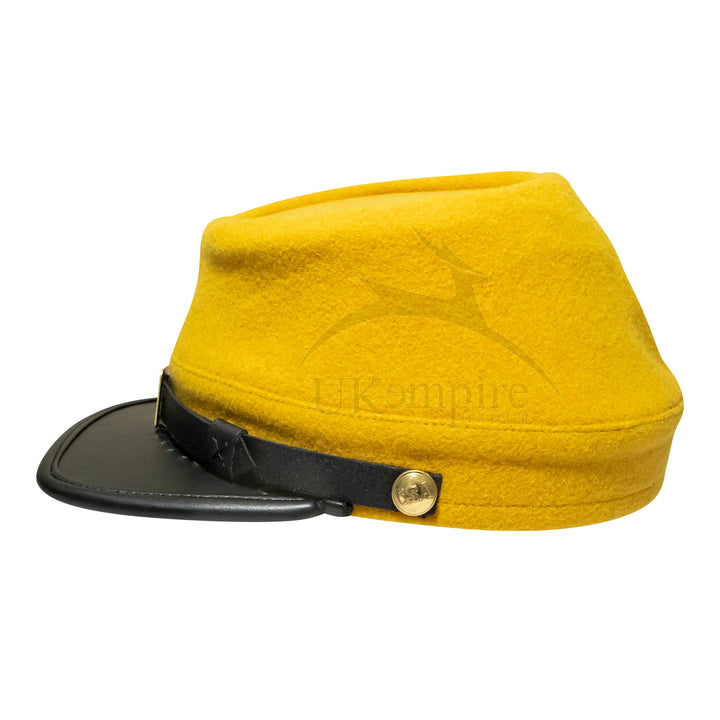 American Civil War Officers Kepi Cavalry Yellow (lined), 100% Wool Cloth | ACW Era Caps & Hats