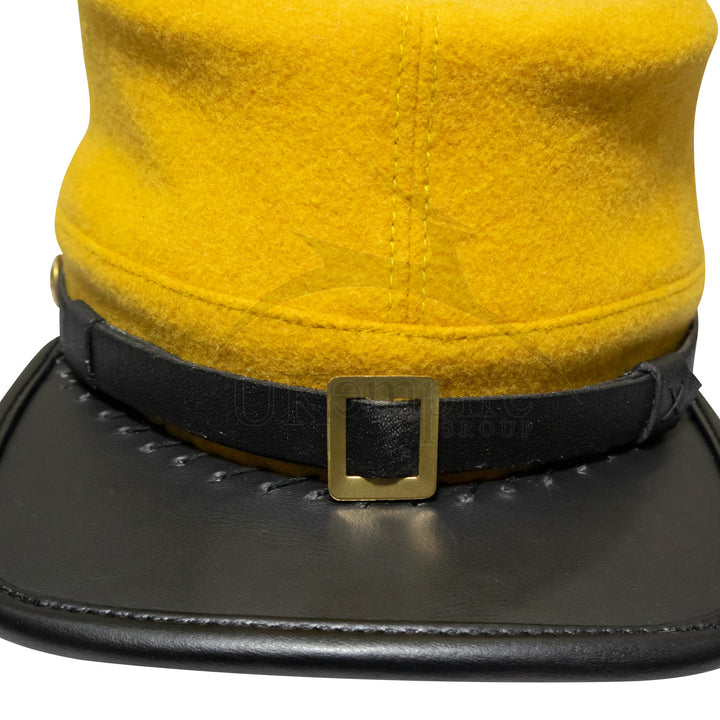 American Civil War Officers Kepi Cavalry Yellow (lined), 100% Wool Cloth | ACW Era Caps & Hats