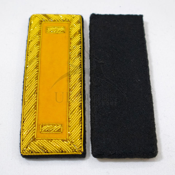 Civil War US Officer Shoulder Boards 1st Lieutenant (One Gold Bar) Cavalry Yellow – Gold Bullion Embroidered - 3