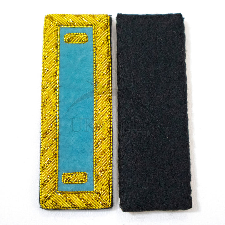 Civil War US Officer Shoulder Boards 1st Lieutenant (One Gold Bar) Infantry Sky Blue – Gold Bullion Embroidered - 3