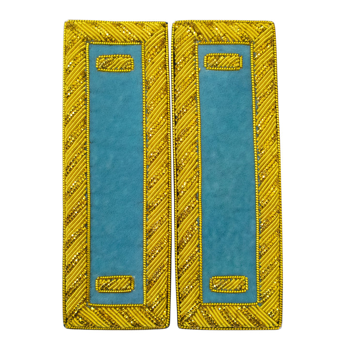 Civil War US Officer Shoulder Boards 1st Lieutenant (One Gold Bar) Infantry Sky Blue – Gold Bullion Embroidered