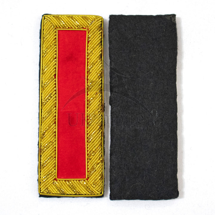 Civil War US Officer Shoulder Boards 2nd Lieutenant (No Bars) Artillery Red – Gold Bullion Embroidered - 3
