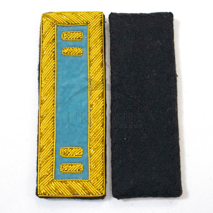 Civil War US Officer Shoulder Boards Captain (Two Gold Bar) Infantry Sky Blue – Gold Bullion Embroidered-3
