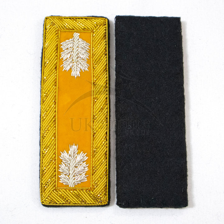 Civil War US Officer Shoulder Boards Lieutenant Colonel (Silver Oak Leaf) Cavalry Yellow – Gold Bullion Embroidered-3