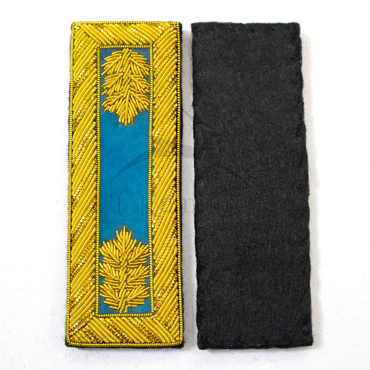 Civil War US Officer Shoulder Boards Major (Gold Oak Leaf) Infantry Sky Blue – Gold Bullion Embroidered-3