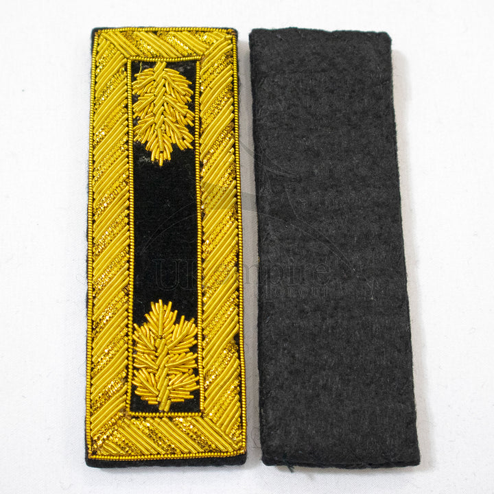 Civil War US Officer Shoulder Boards Major (Gold Oak Leaf) Staff Black – Gold Bullion Embroidered-3